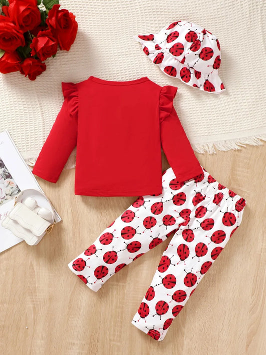 Children's Cartoon Top and Pants Set Red / 6-9M 