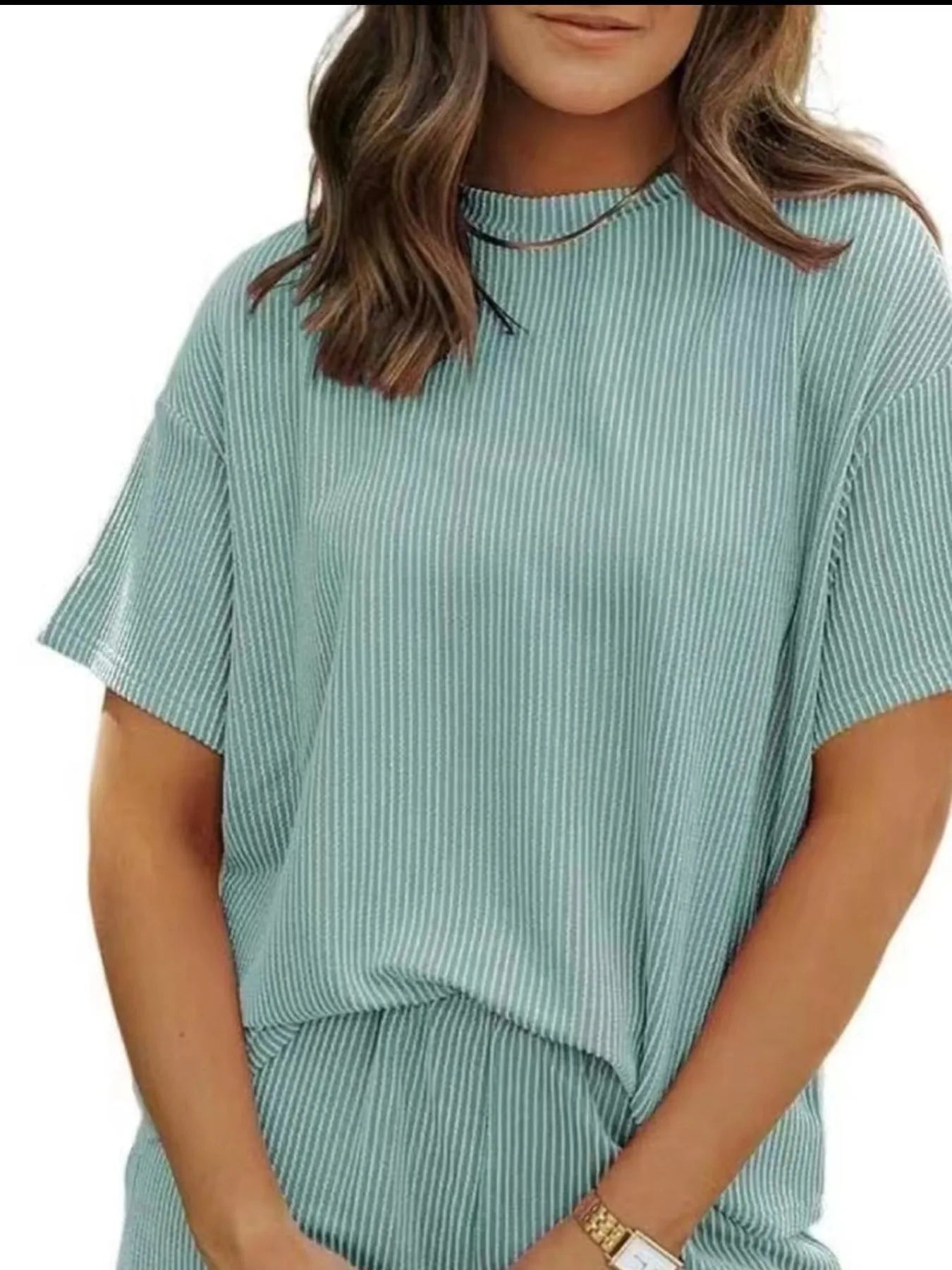 Full Size Ribbed Short Sleeve Top and Shorts Two-Piece Set Plus Size Purple / S 
