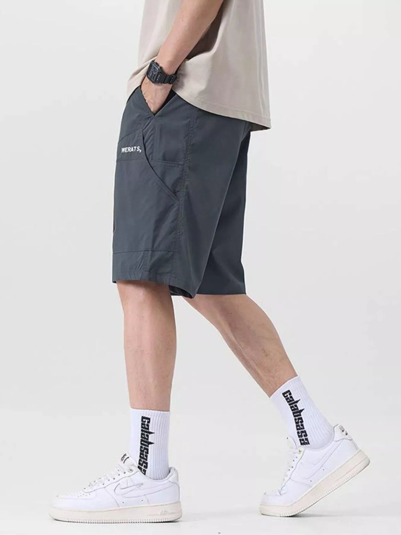 Men's Plus Size Drawstring Cargo Shorts Light Military Green / M 