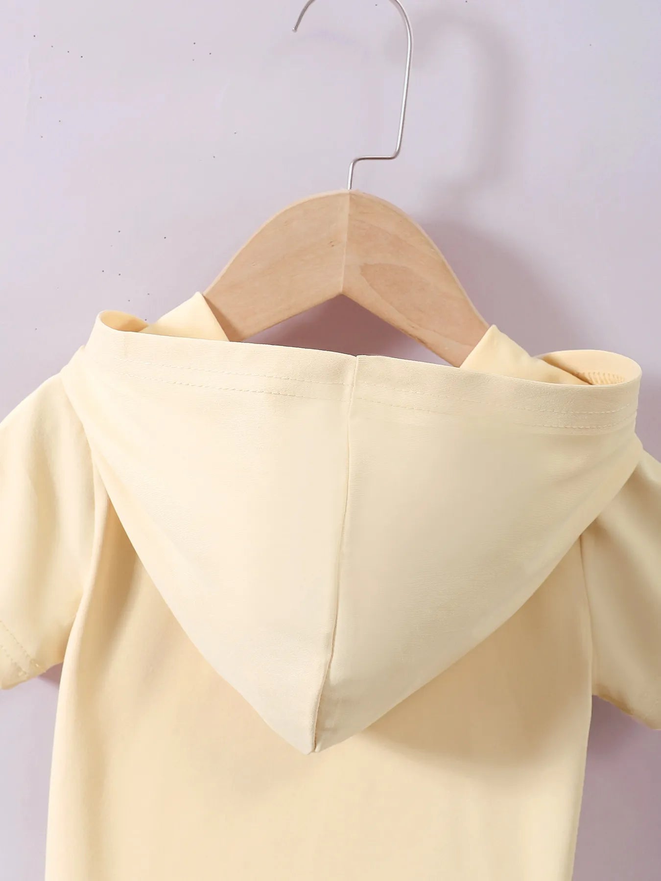 Children's Dog Short Sleeve Hoodie and Shorts Set Pastel Yellow / 6-9M 