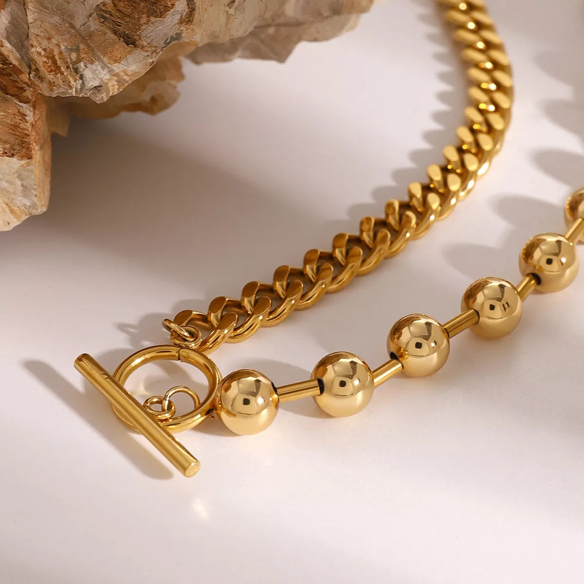 18K Gold-Plated Toggle Clasp Necklace Gold / One Size 