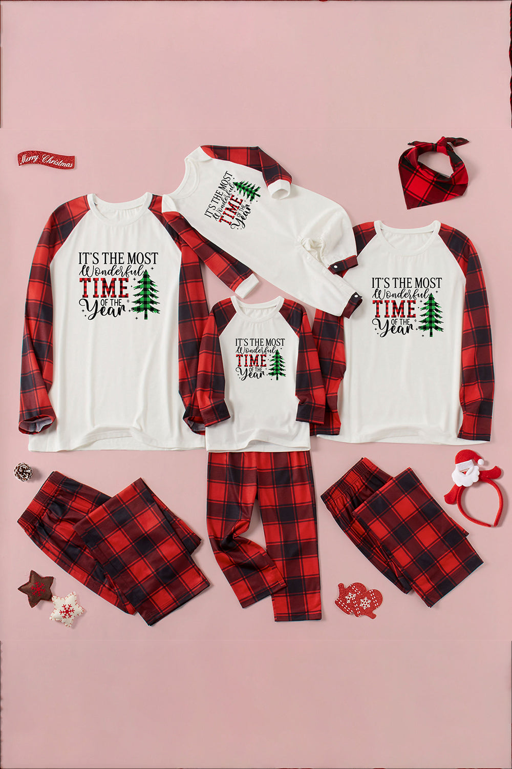 Slogan Graphic Top and Plaid Pants Set Multicolor / M 
