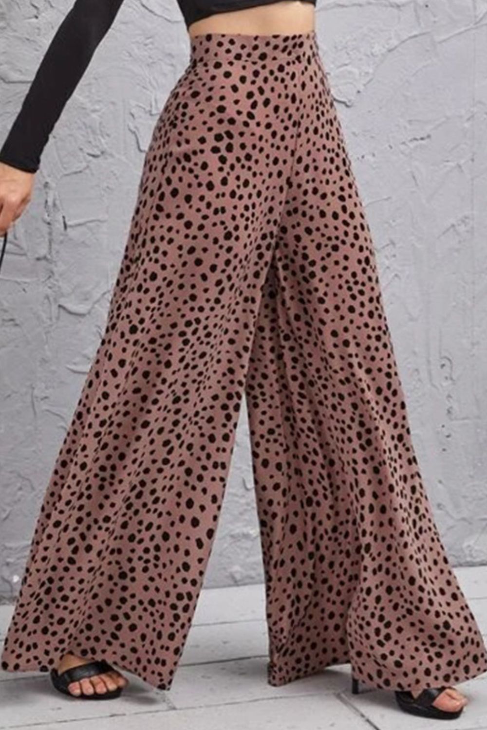 Animal Print High-Rise Culottes Dusty Pink / S 