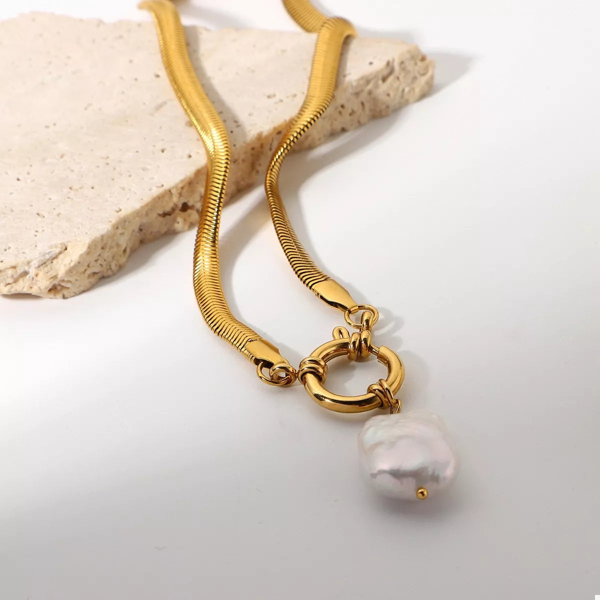 18K Gold-Plated Freshwater Pearl Pendant Necklace Gold / One Size 