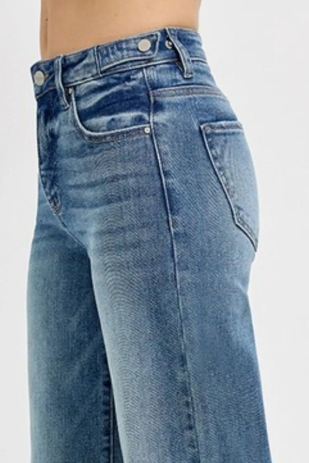 RISEN Full Size Tummy Control High Rise Wide Adjustable Waist Band Jeans Plus Size Medium / 0 