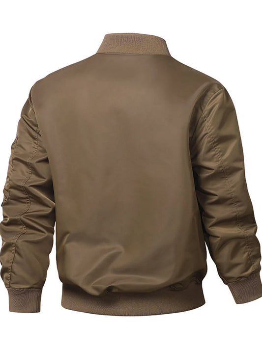 Men's Plus Size Zip Up Long Sleeve Jacket Black / M 