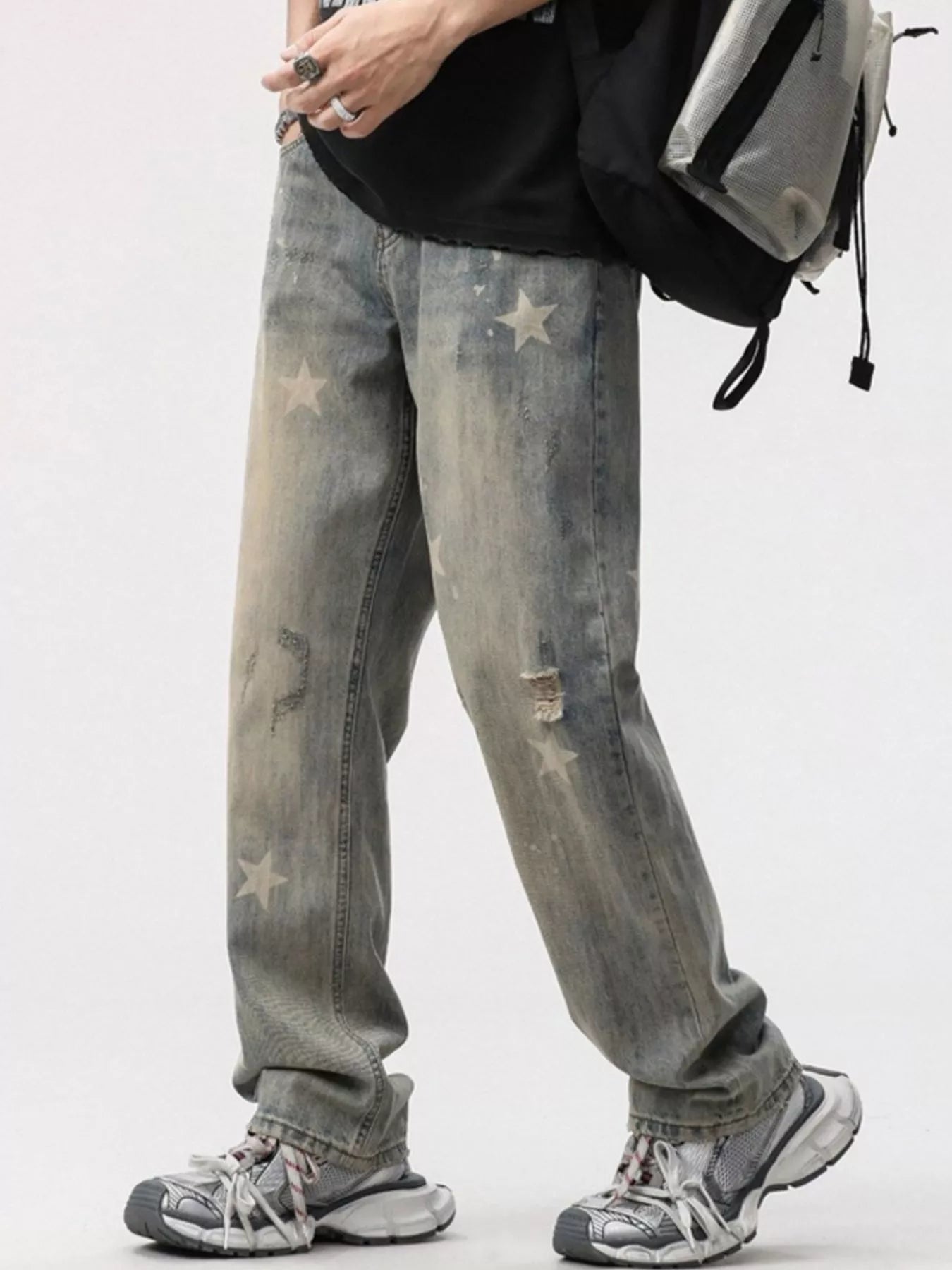 Men's Star Wide Leg Jeans Vintage Color / 28 