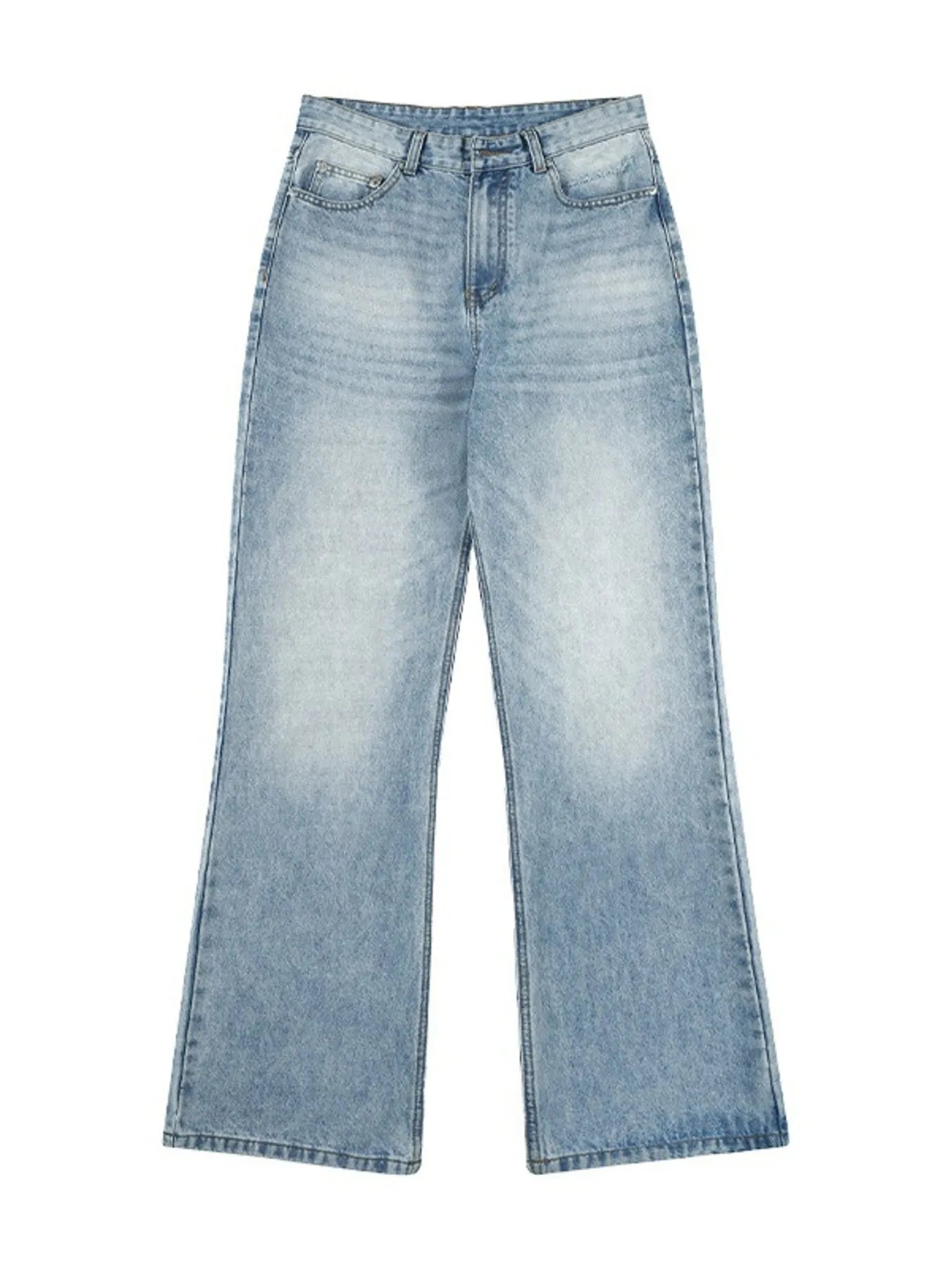 Men's Full Size Washed Wide Leg Jeans Plus Size Light Blue / S 