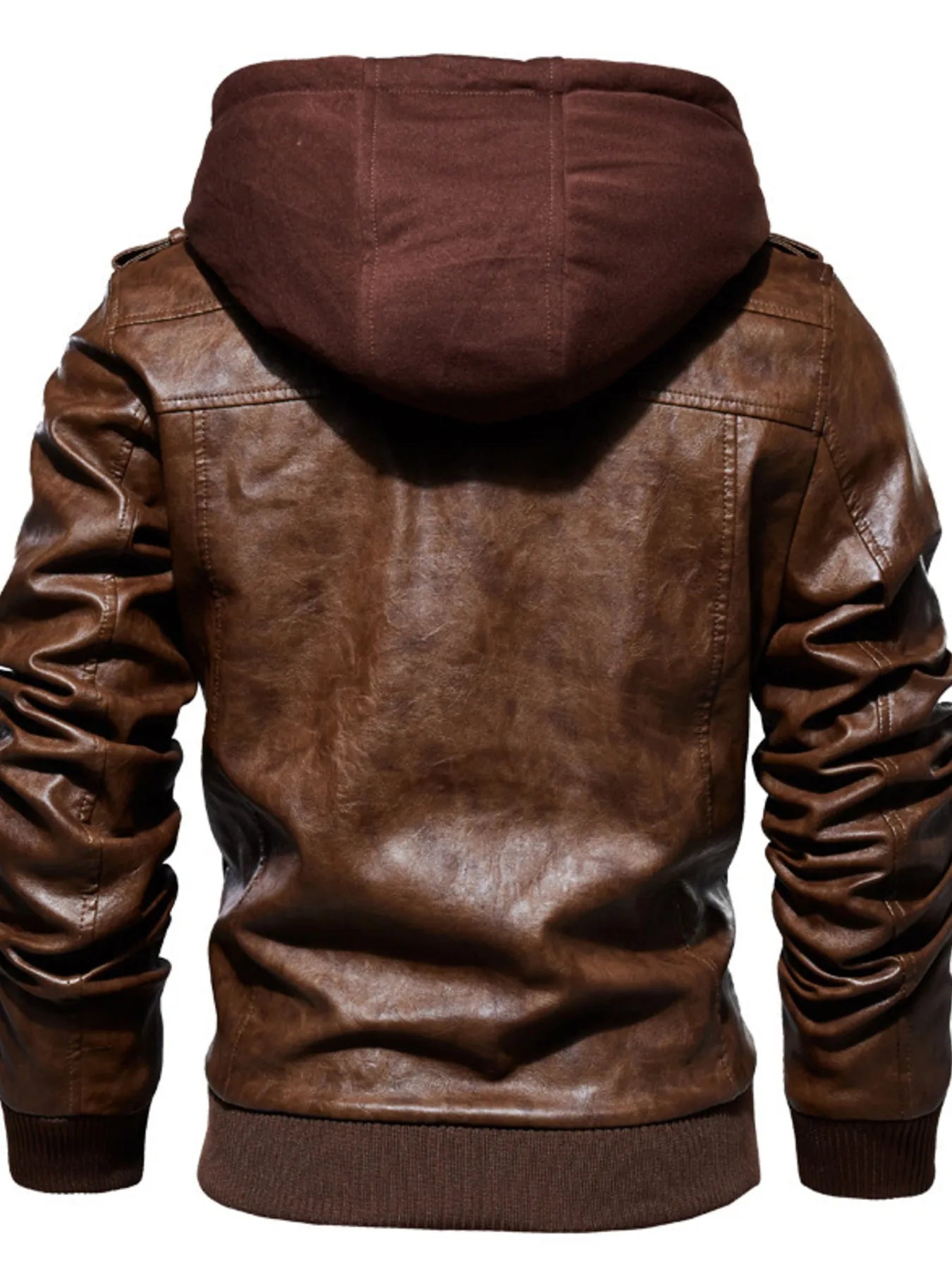 Men's Plus Size Zip Up Drawstring Hooded Jacket Khaki / M 