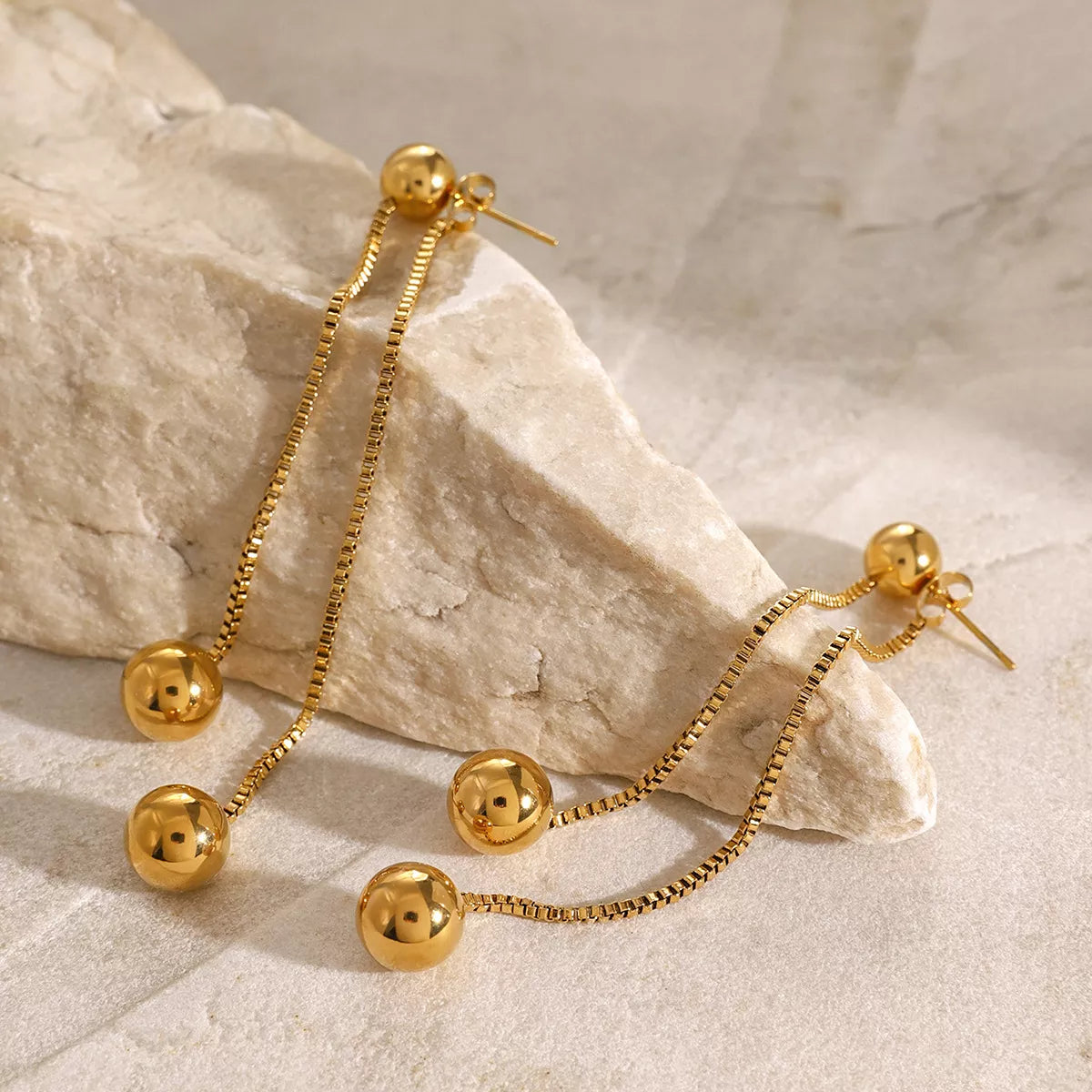 18K Gold-Plated Ball Drop Earrings Gold / One Size 