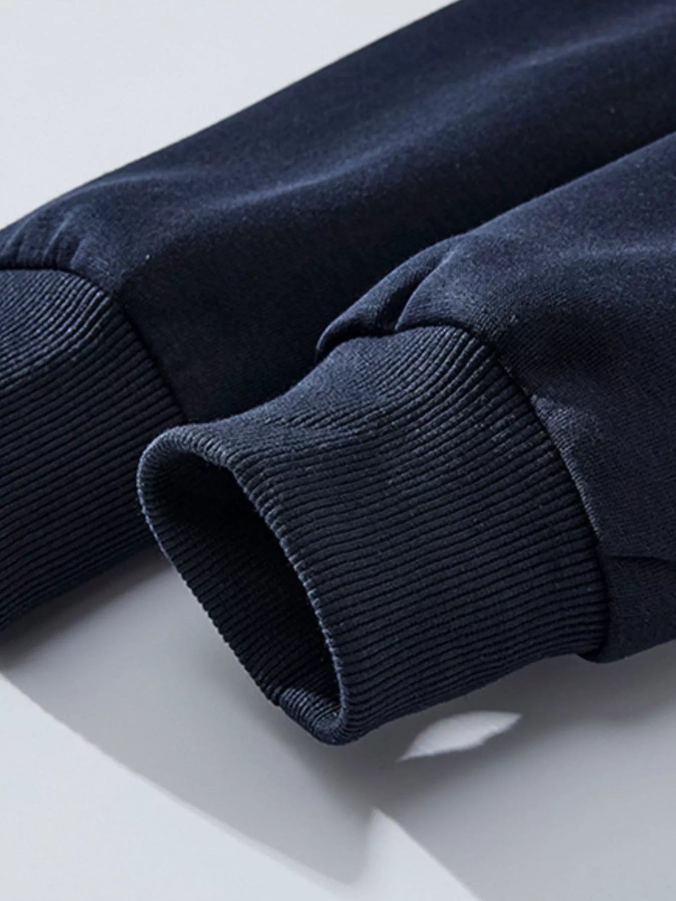 Men's Plus Size Turtleneck Long Sleeve Sweatshirt Deep Navy Blue / M 