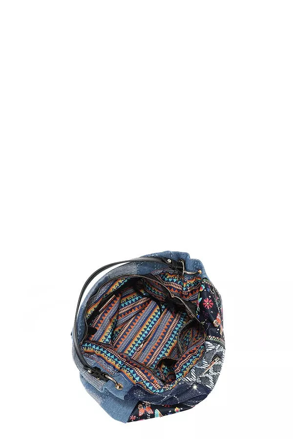 Nicole Lee USA Bosque De Amor Denim Hobo Bag BOSQUE DE AMOR / OS 