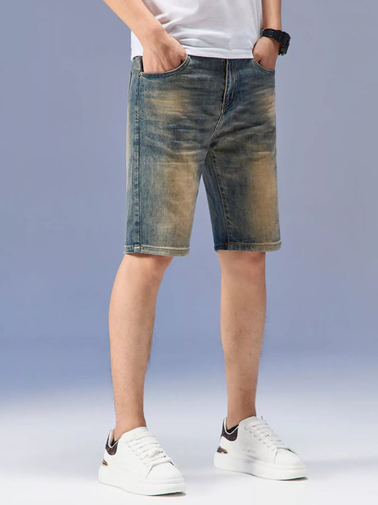 Men's Washed Denim Shorts Nano Yellow / 28 