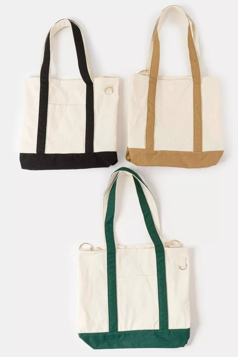 Fame Contrast Trim Tote Bag BK / One Size 