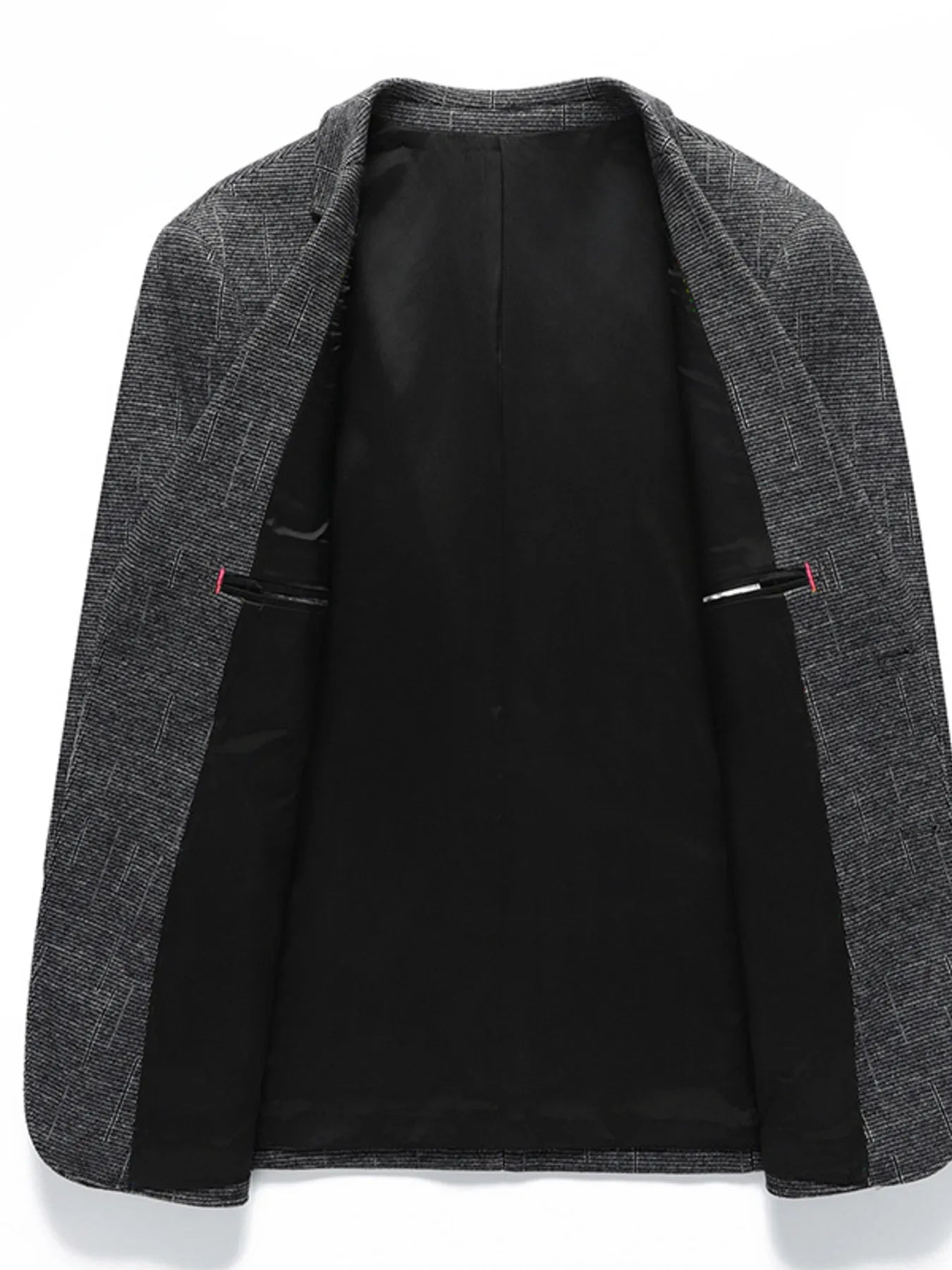 Men's Single-Breasted Tweed Blazer Dark Gray / 170 