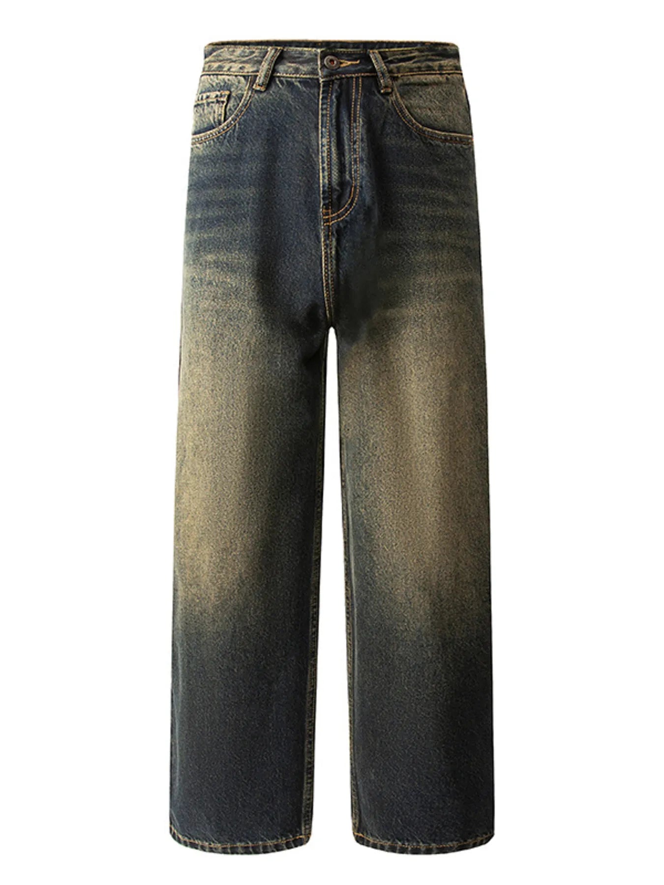 Men's Wide Leg Baggy Jeans Dark Blue / 28 