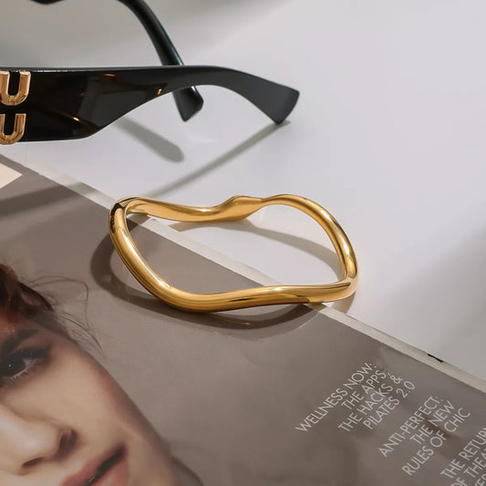 18K Gold-Plated Wave Bracelet Gold / One Size 