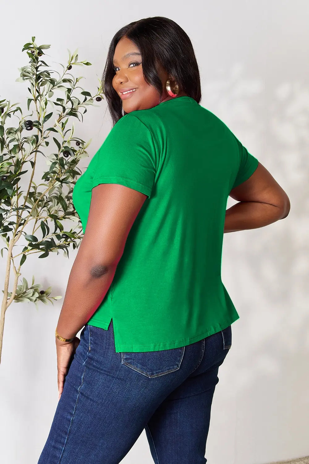 Basic Bae Full Size Round Neck Short Sleeve T-Shirt Gray / S 