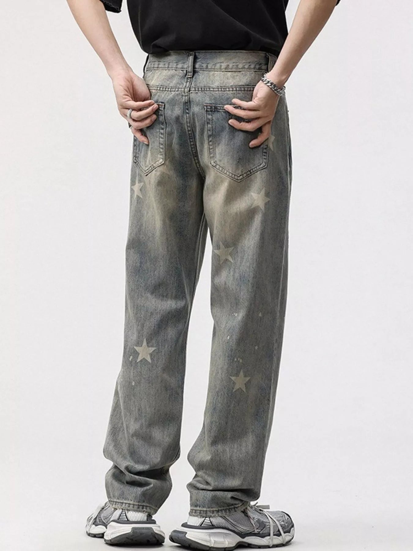 Men's Star Wide Leg Jeans Vintage Color / 28 