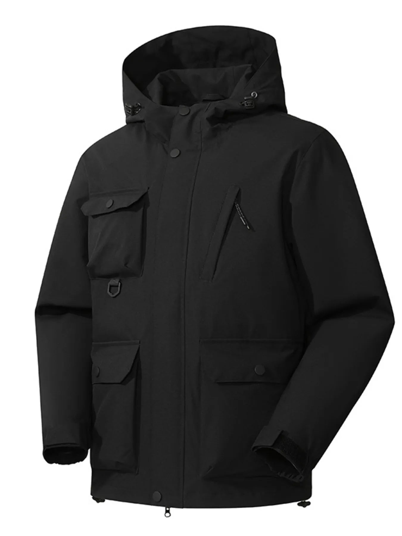 Men's Full Size Multi-Pocket Long Sleeve Hooded Jacket Plus Size Army Green / S 