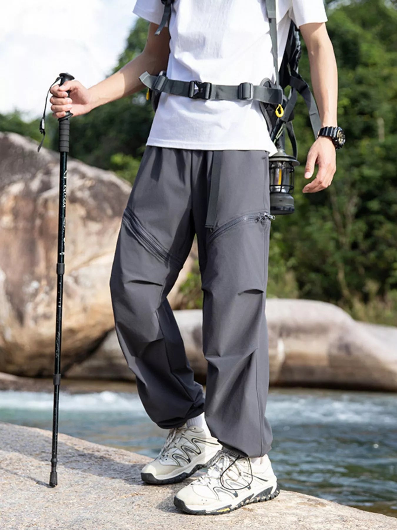 Men's Convertible Zip-Off Cargo Pants Obsidian Black / M 