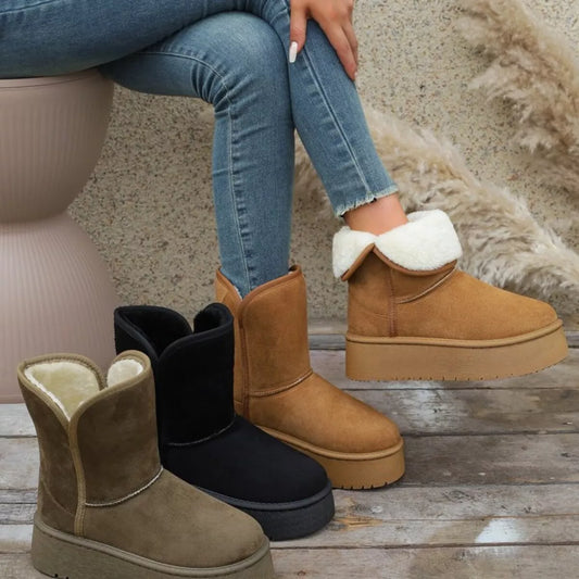 Round Toe Platform Boots Green / 36 