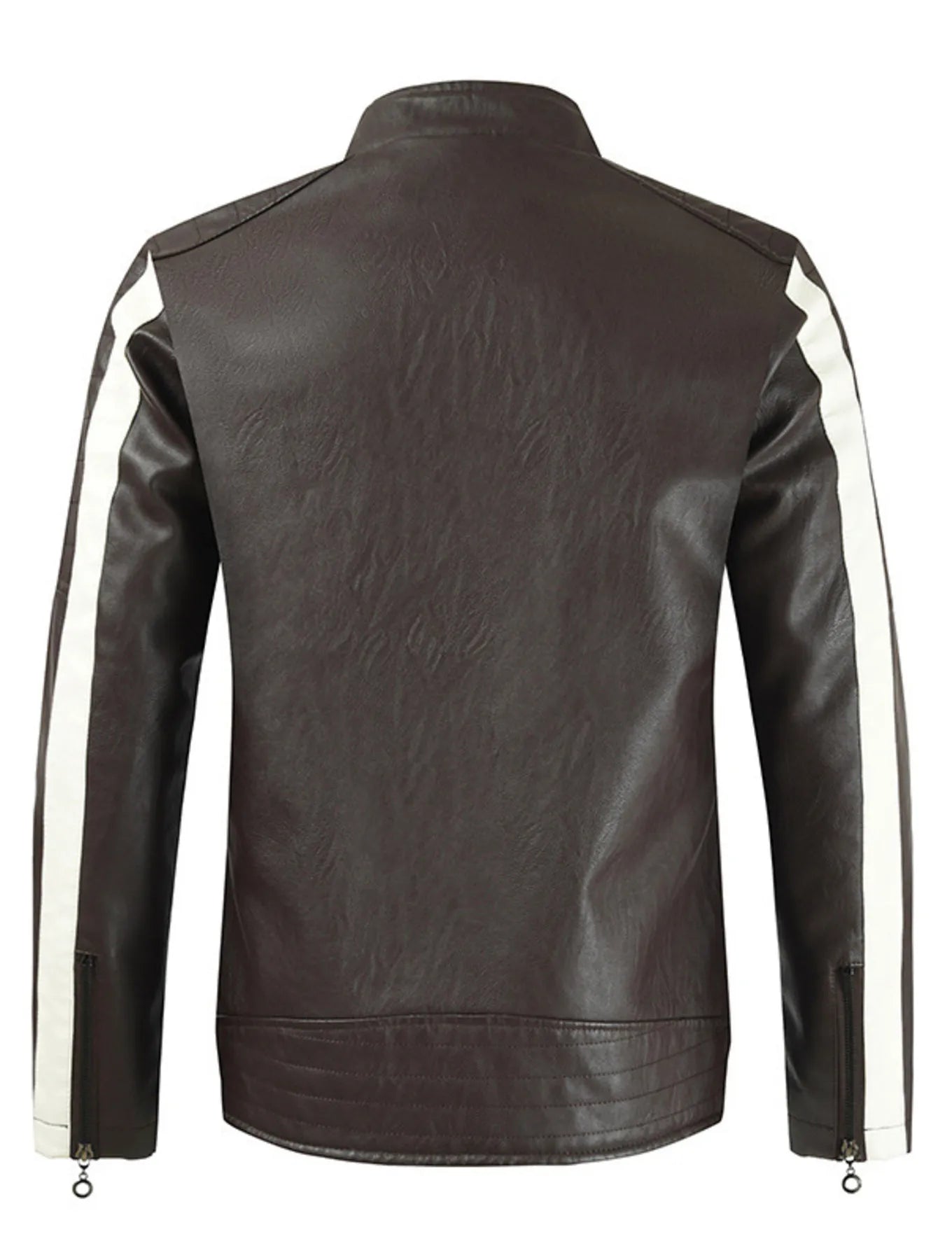 Men's Plus Size Contrast Zip Up Long Sleeve Jacket Coffee / M 