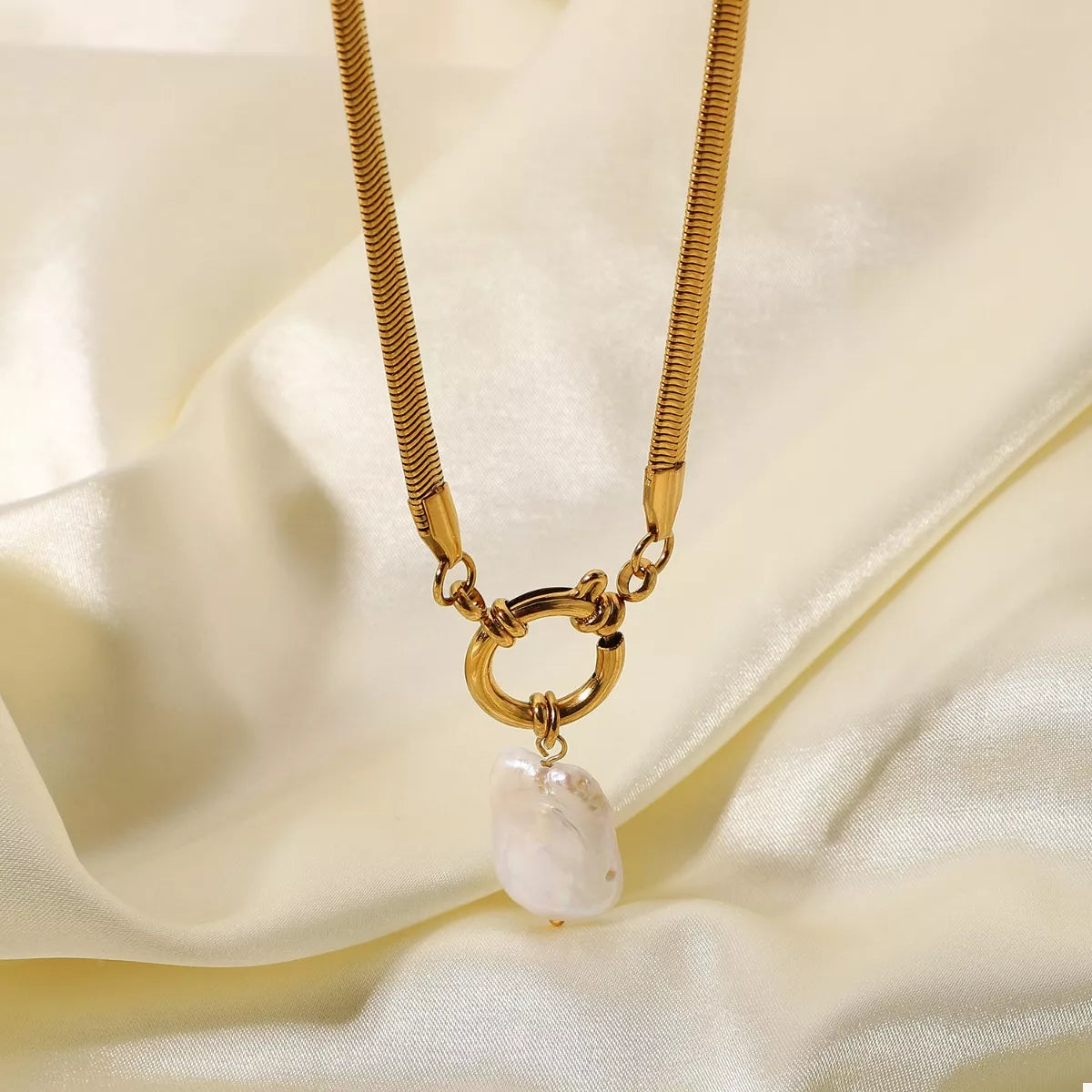 18K Gold-Plated Freshwater Pearl Pendant Necklace Gold / One Size 