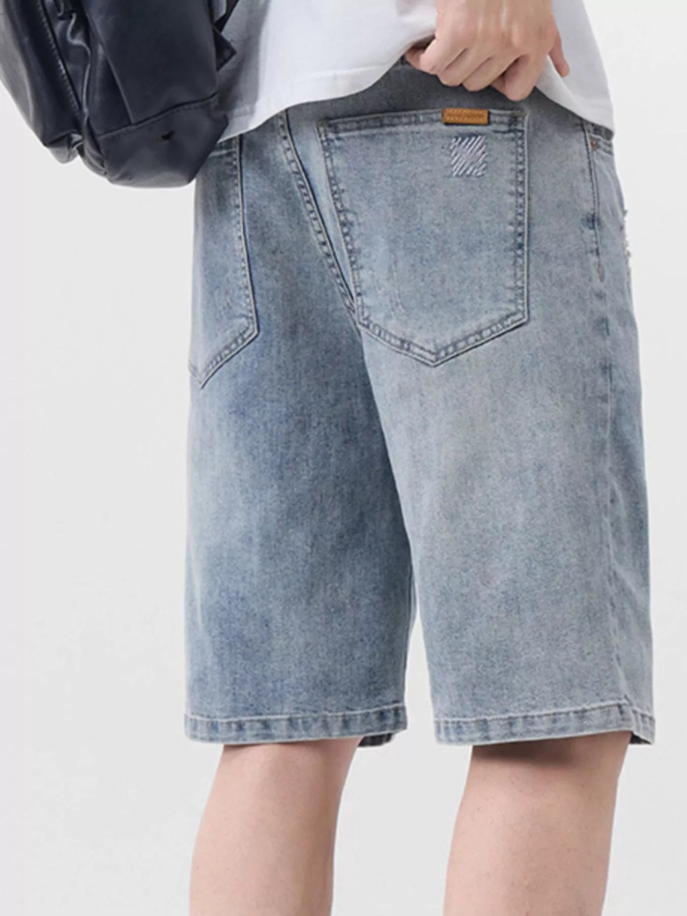 Men's Distressed Denim Shorts Light Blue / 28 