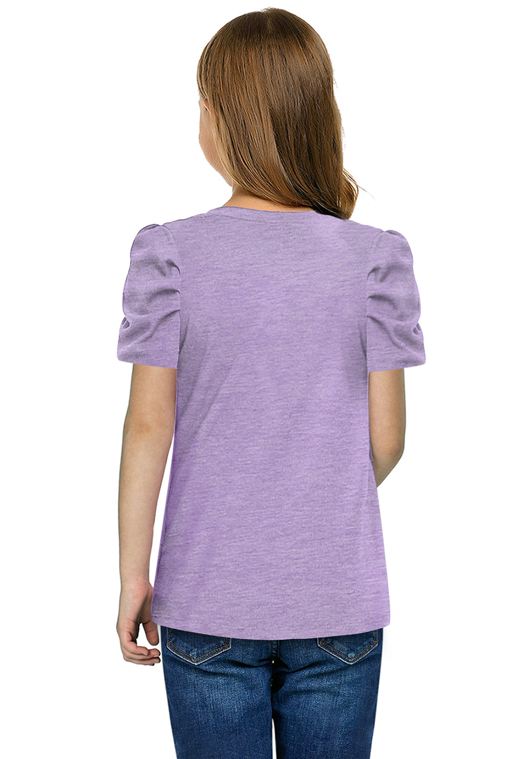 Round Neck Puff Sleeve T-Shirt Deep Red / S 