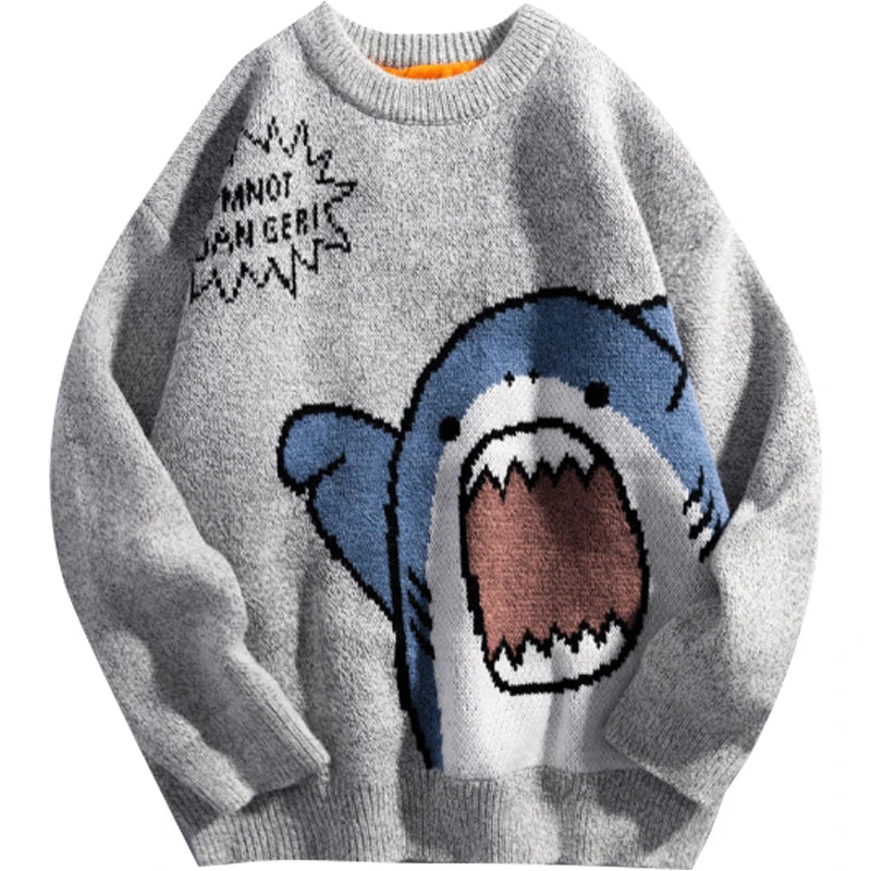Jantiny© Kids Shark Sweater Turtleneck Black / L 