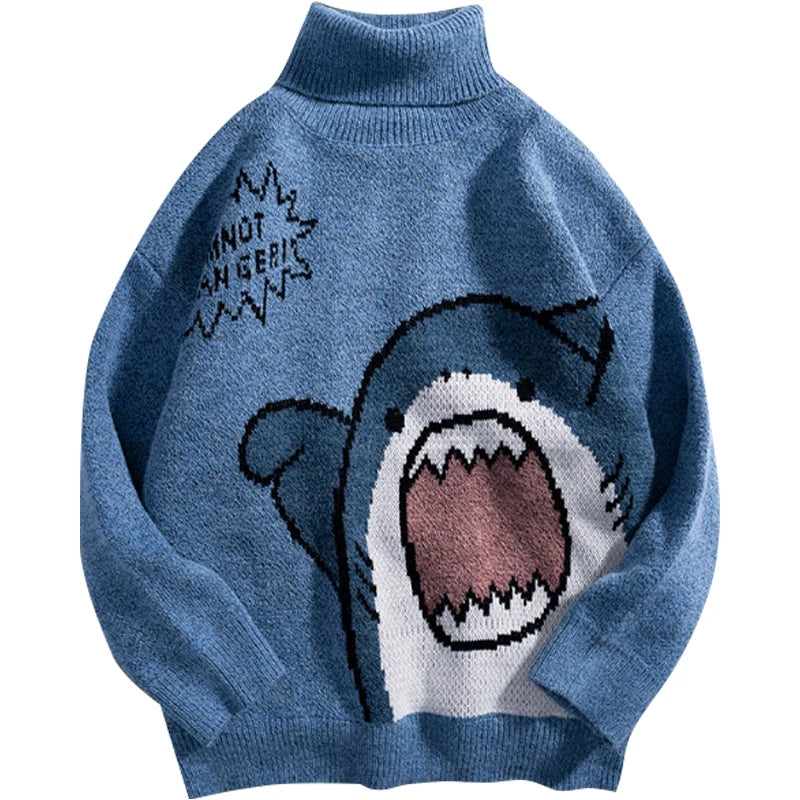 Jantiny© Kids Shark Sweater Turtleneck Black / L 
