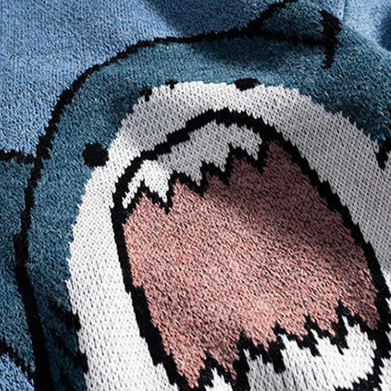 Jantiny© Kids Shark Sweater Turtleneck Black / L 