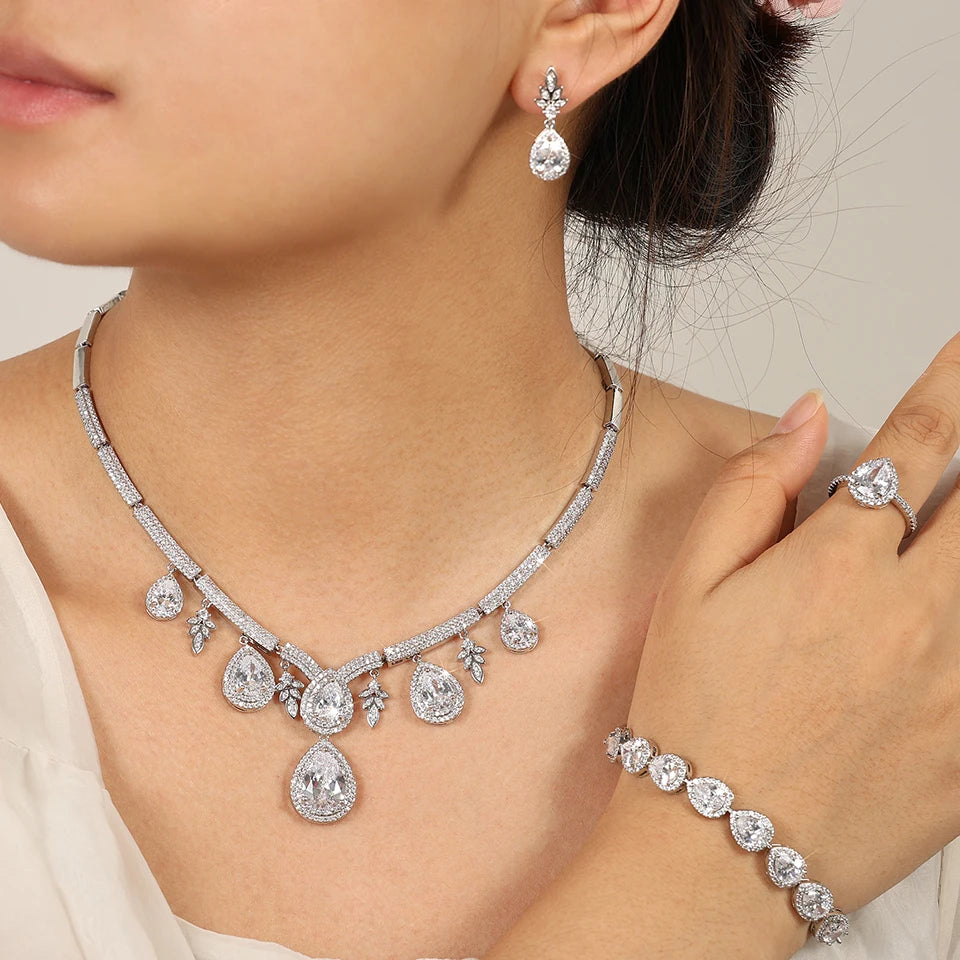 Jantiny© Luxury CZ Jewelry Set Gold Color C 
