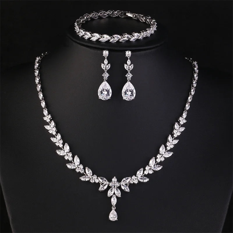 Jantiny© Luxury CZ Jewelry Set Gold Color C 