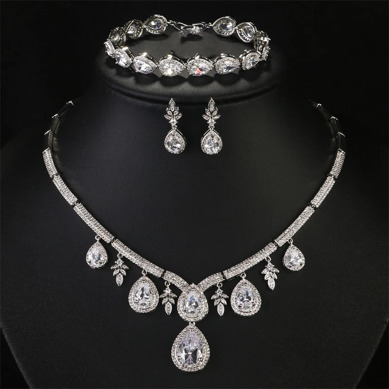 Jantiny© Luxury CZ Jewelry Set Gold Color C 