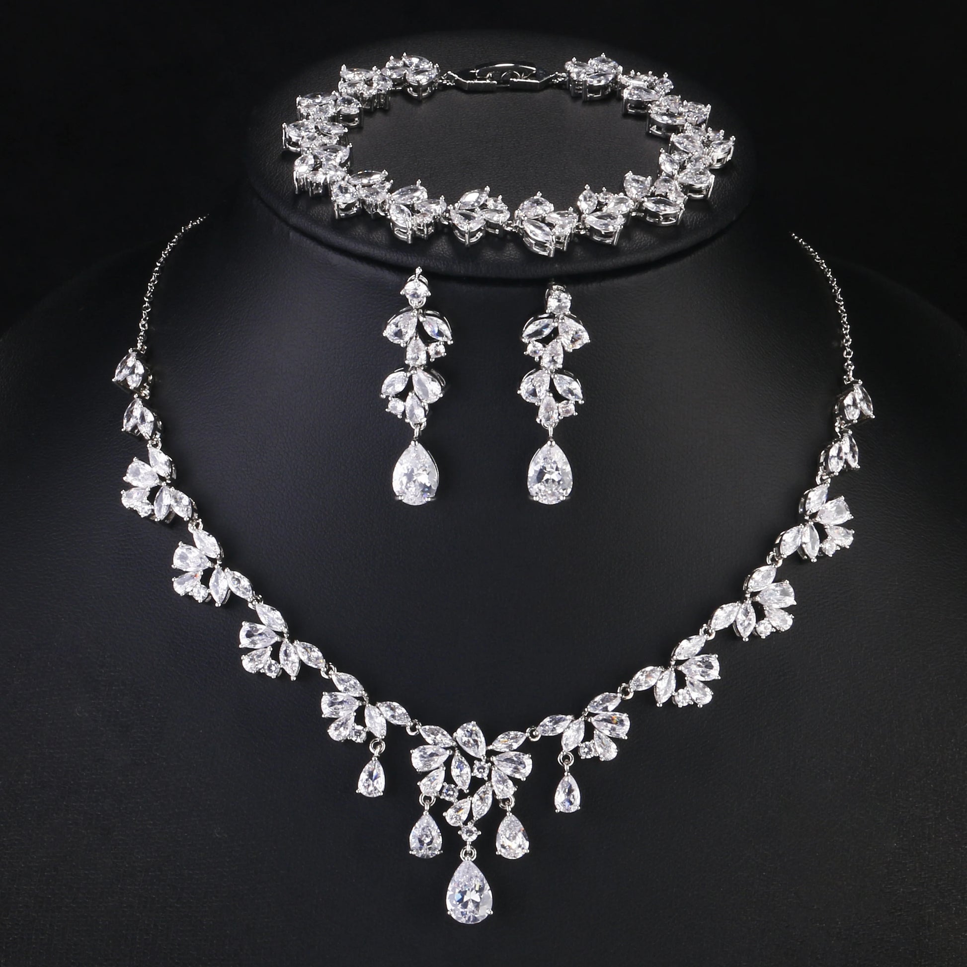 Jantiny© Luxury CZ Jewelry Set Gold Color C 