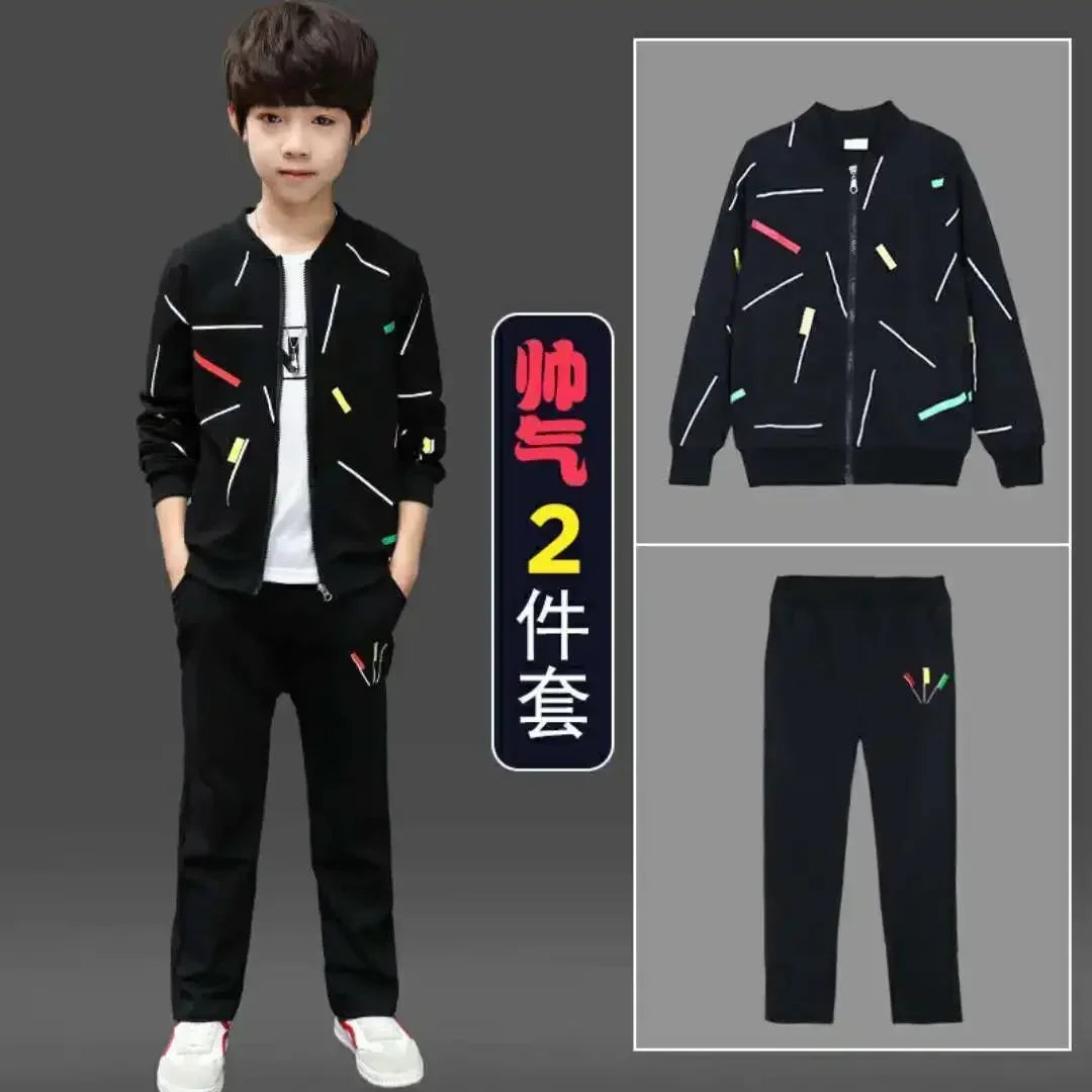 Jantiny© Big Boys 3-Piece Autumn-Winter Cotton Cartoon Tracksuit Red 2PS / 11T 