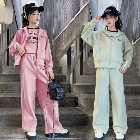 Jantiny© Girls’ Spring Autumn Two Piece Outfit 4 / 14T 