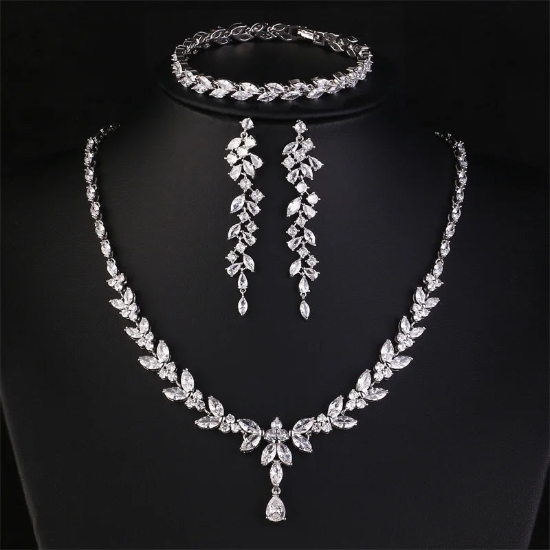 Jantiny© Luxury CZ Jewelry Set Gold Color C 