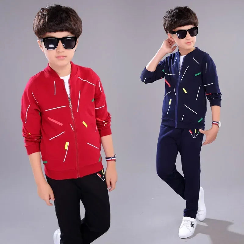 Jantiny© Big Boys 3-Piece Autumn-Winter Cotton Cartoon Tracksuit Red 2PS / 11T 
