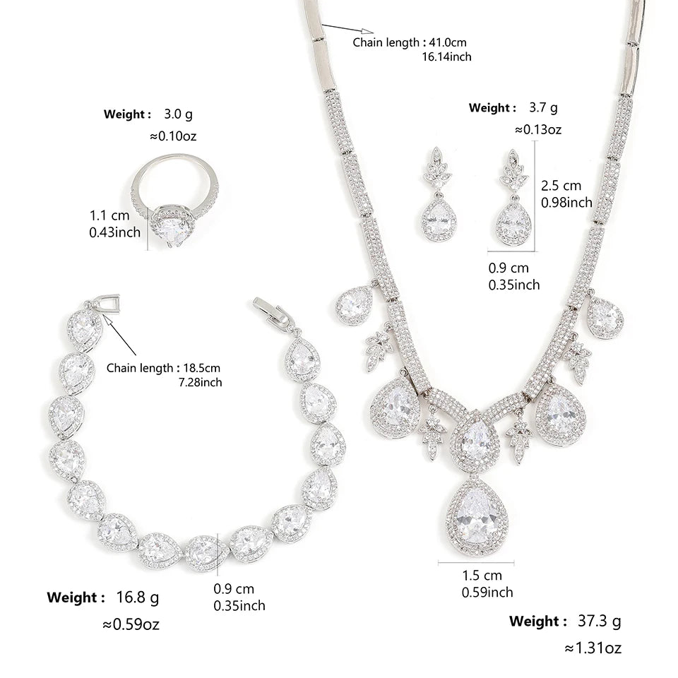 Jantiny© Luxury CZ Jewelry Set Gold Color C 