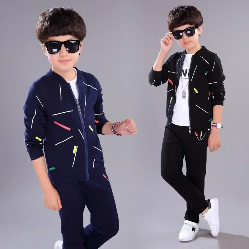 Jantiny© Big Boys 3-Piece Autumn-Winter Cotton Cartoon Tracksuit Red 2PS / 11T 