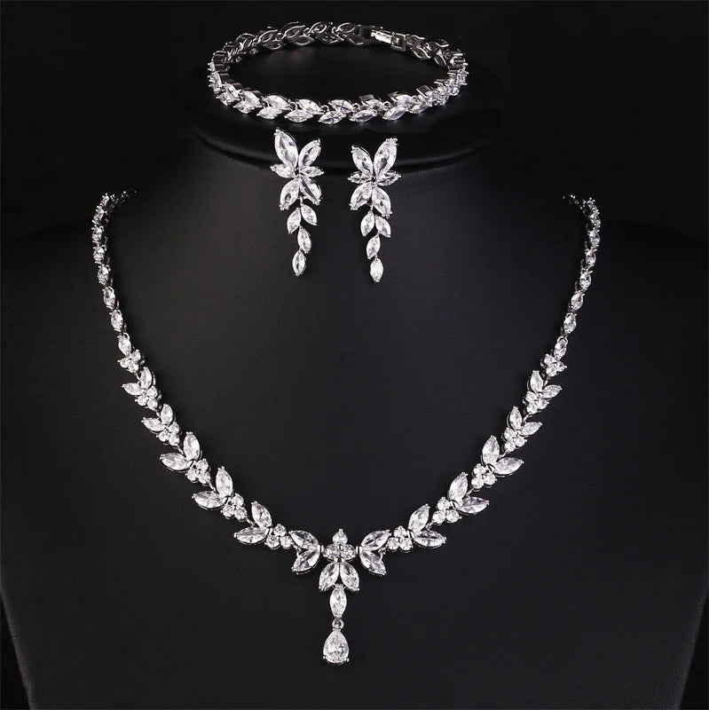 Jantiny© Luxury CZ Jewelry Set Gold Color C 
