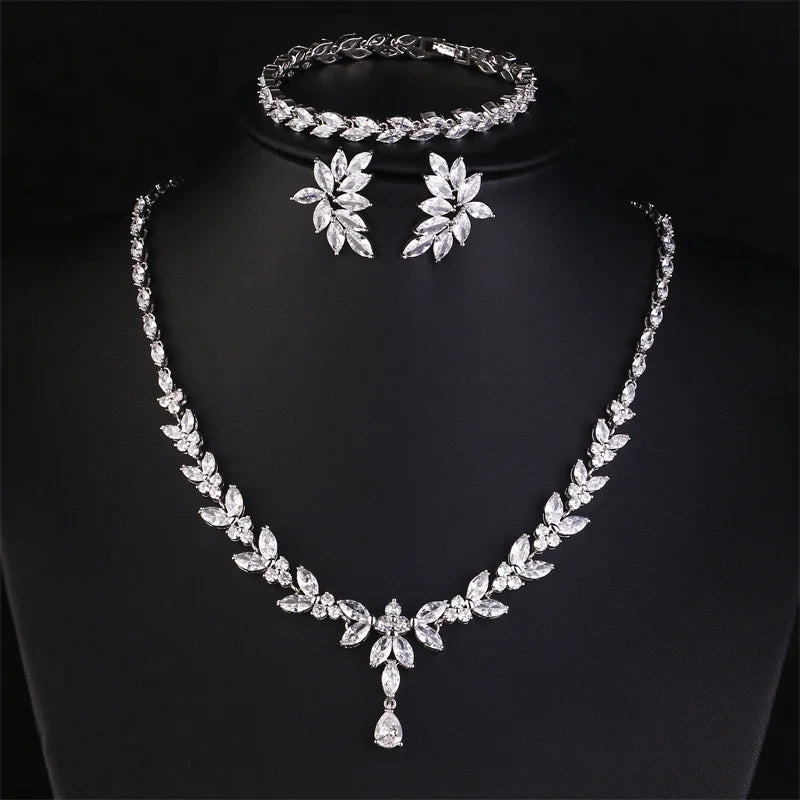 Jantiny© Luxury CZ Jewelry Set Gold Color C 