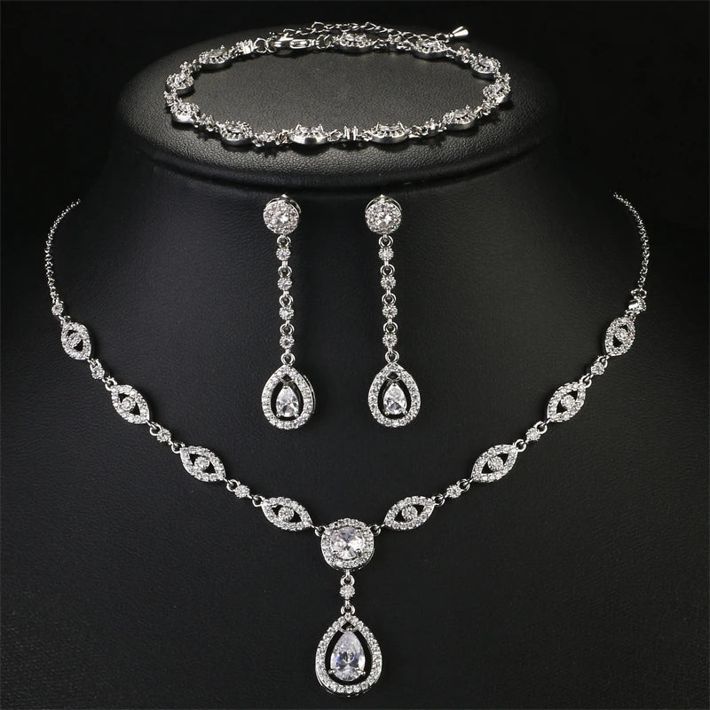 Jantiny© Luxury CZ Jewelry Set Gold Color C 
