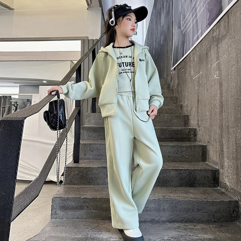 Jantiny© Girls’ Spring Autumn Two Piece Outfit 4 / 14T 