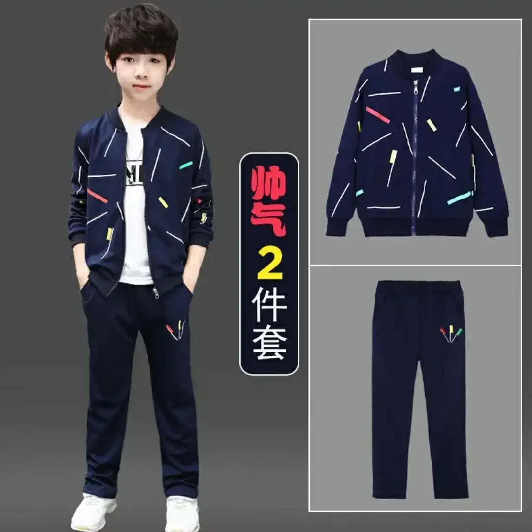 Jantiny© Big Boys 3-Piece Autumn-Winter Cotton Cartoon Tracksuit Red 2PS / 11T 