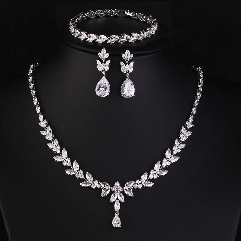 Jantiny© Luxury CZ Jewelry Set Gold Color C 