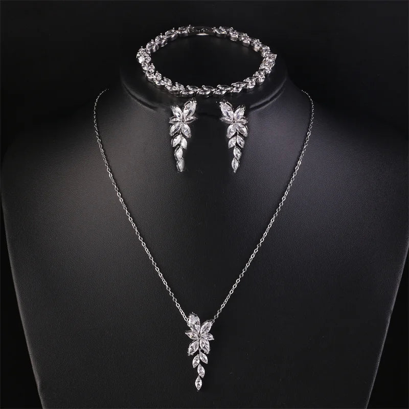 Jantiny© Luxury CZ Jewelry Set Gold Color C 